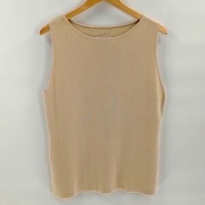 Chico's Design linen blend cream tan tank size 3 XL 16 sleeveless